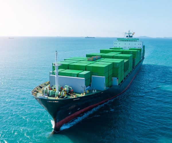Green Cargo Container Ship, Cargo Container only green color. co